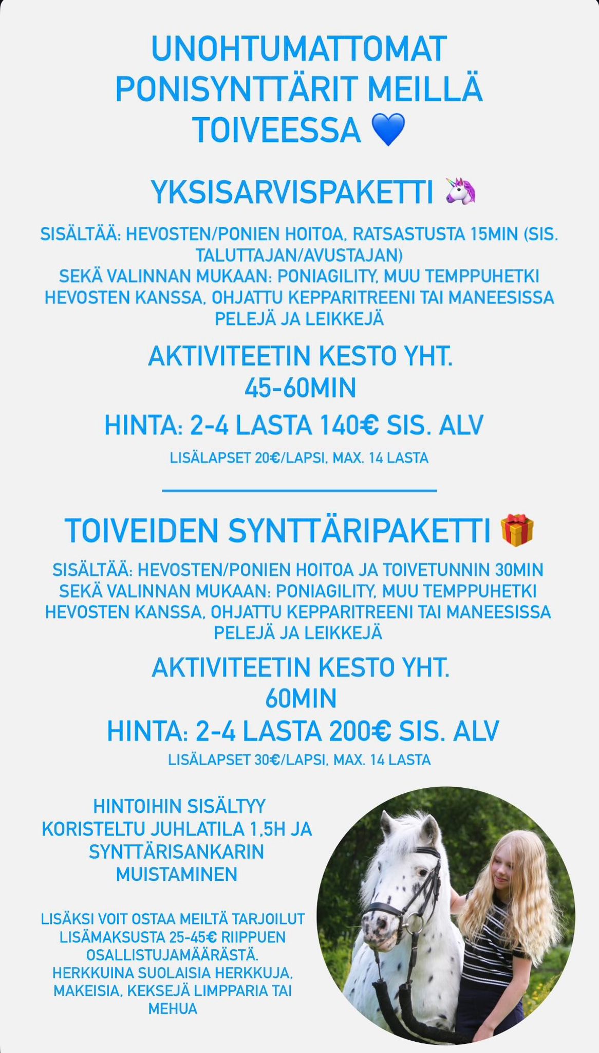 Mainoskuva Toiveen syntymäpäiväpaketeista 